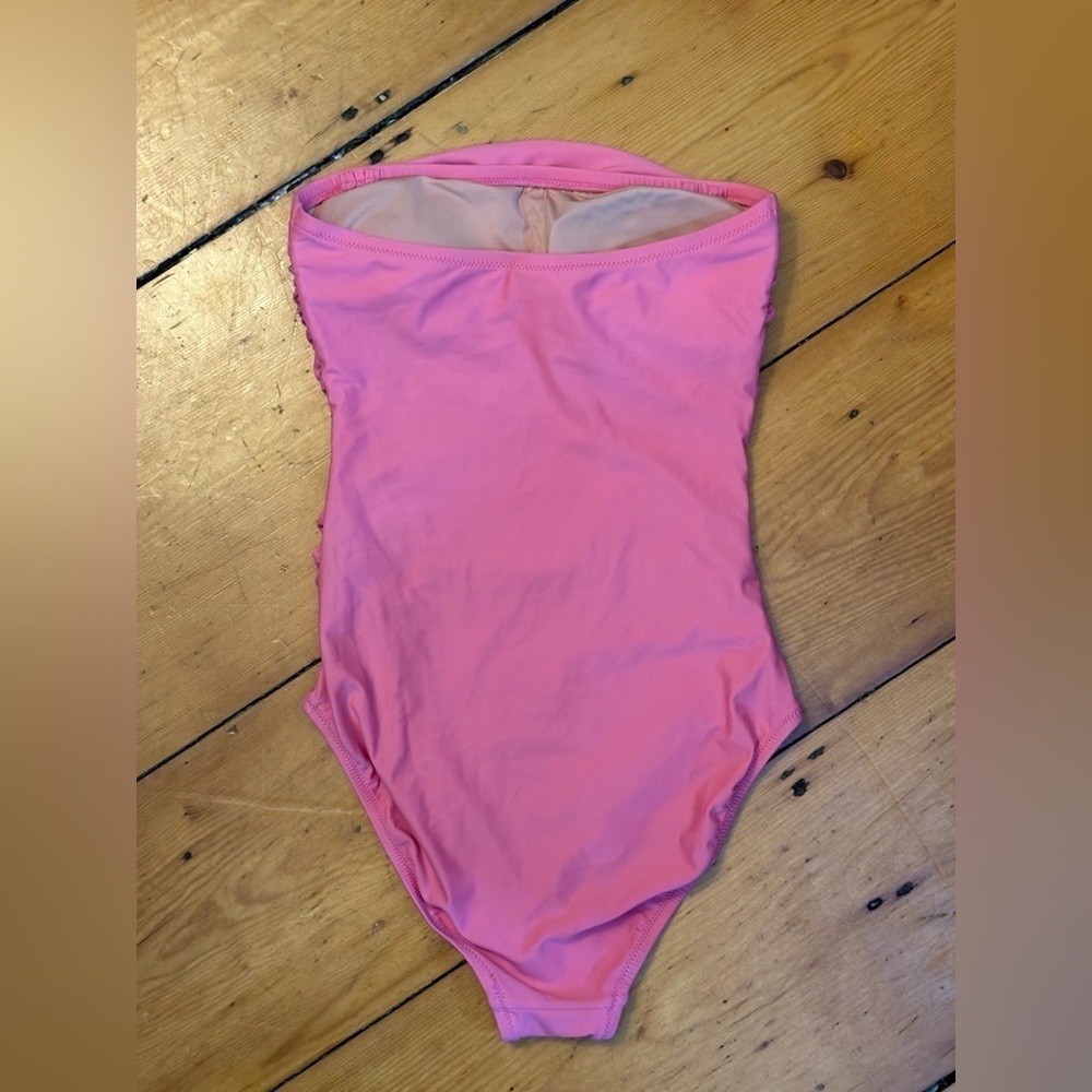 J. Crew Pink Ruched One Piece Swimsuit Size 4